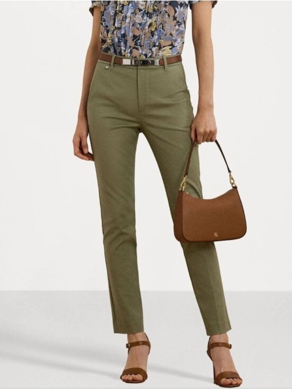 Lauren Ralph Lauren Black Label Premier Straight Trouser Pant New Size 4 Olive